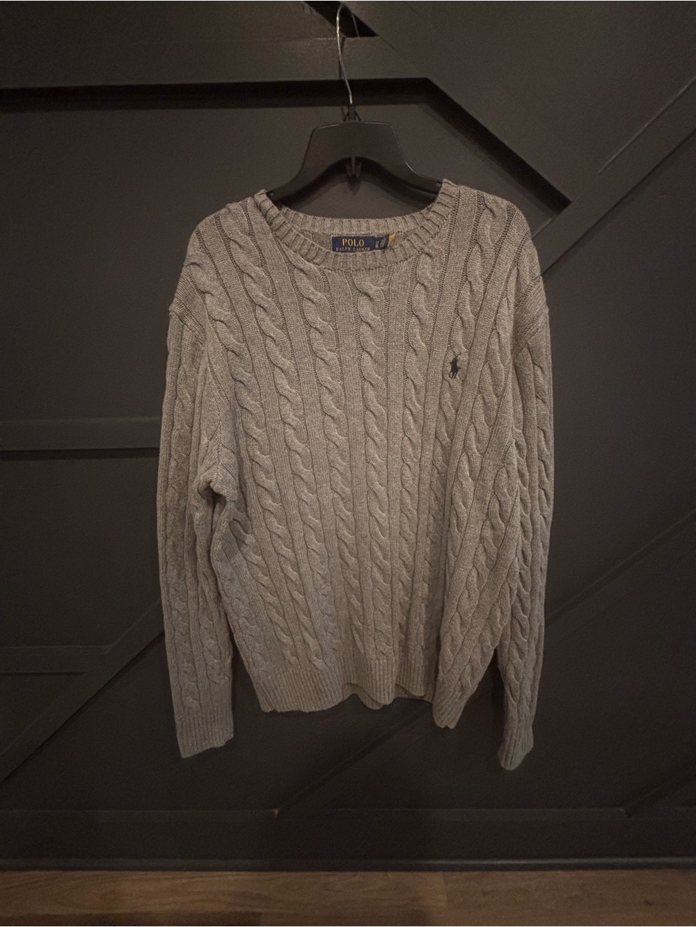 Ralph Lauren Men's Cable Crewneck Sweater - Gray